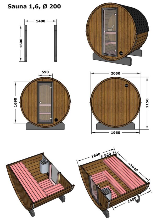Misure Eco Sauna da esterno