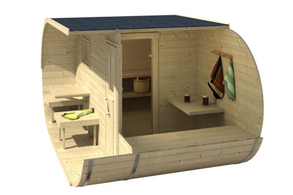 vista 3d della sauna ovale